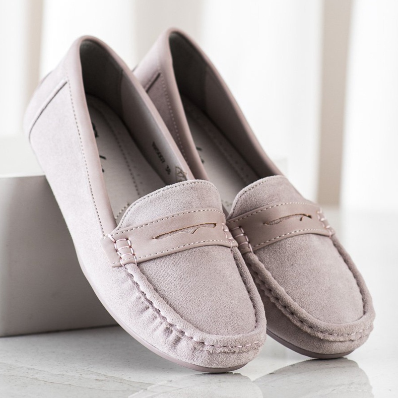 SHELOVET Bequeme graue Mokassins 2