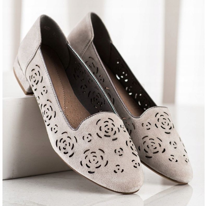 Lederpumps mit Rosen Sergio Leone braun 1