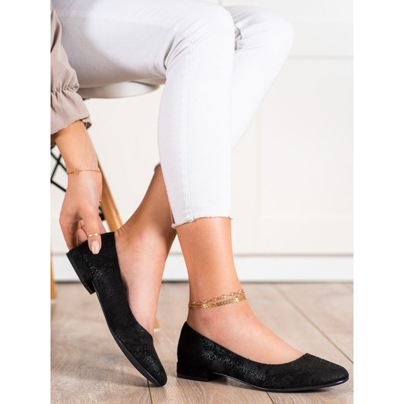 Sergio Leones flache Absätze schwarz 1