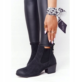 PJ1 Damen Schwarz Warme Stiefel Jodhpur Heel Trinity 2