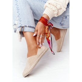 EVE Damen Velours Espadrilles Beige Vulcano 2