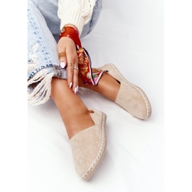 EVE Damen Velours Espadrilles Beige Vulcano 1
