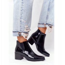 Lackierte Stiefel auf High Heel Sergio Leone BT153 Schwarz 2