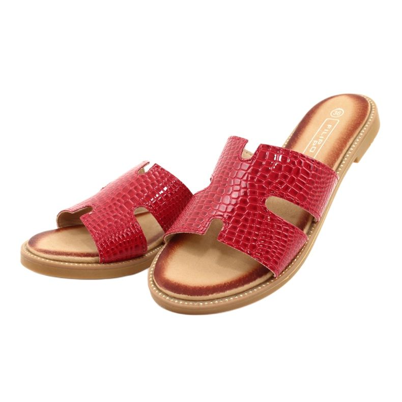 Filippo Glänzende rot lackierte Flip -Flops von Frauen 2