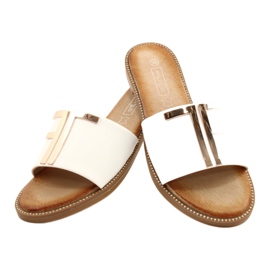 Filippo Modische Damenpantoffeln in Weiß und Gold 3