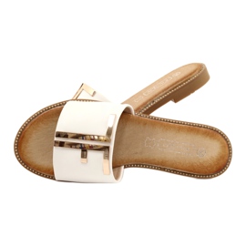 Filippo Modische Damenpantoffeln in Weiß und Gold 4