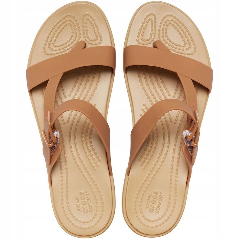 Crocs Damen Sandalen Tulum Toe Post Caramel 206 108 277 braun mehrfarbig 1