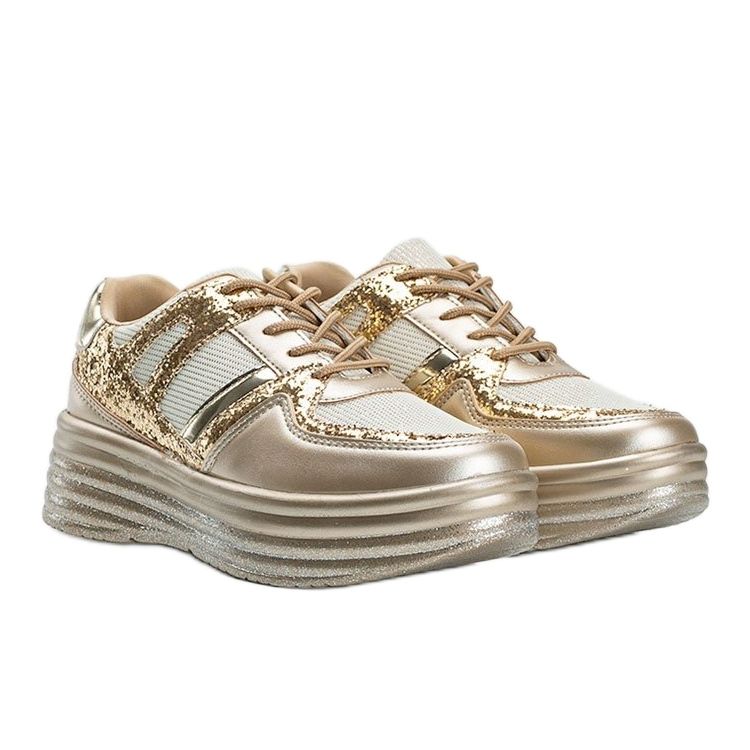 Goldene Glitzer-Sneaker mit klobiger Laurel-Sohle 1