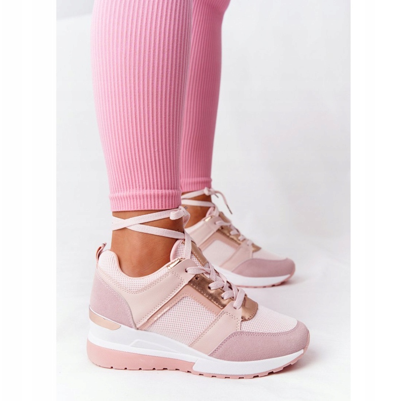 PS1 Sneakers mit Keilabsatz Rosa Bye Bye Love golden 2