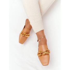 PS1 Hausschuhe mit Oberteil und Kette Camel Call On Me braun golden 1