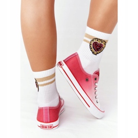 Damen Sneaker Big Star HH274130 Ombre Rot weiß 2