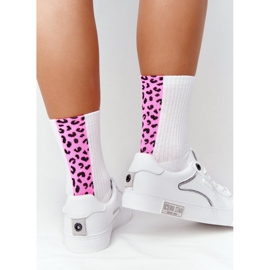 Damen Leder Sneakers Big Star HH274075 Weiß und Silber 2