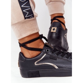 Damen Leder Sneaker Big Star HH274078 Schwarz-Silber 1