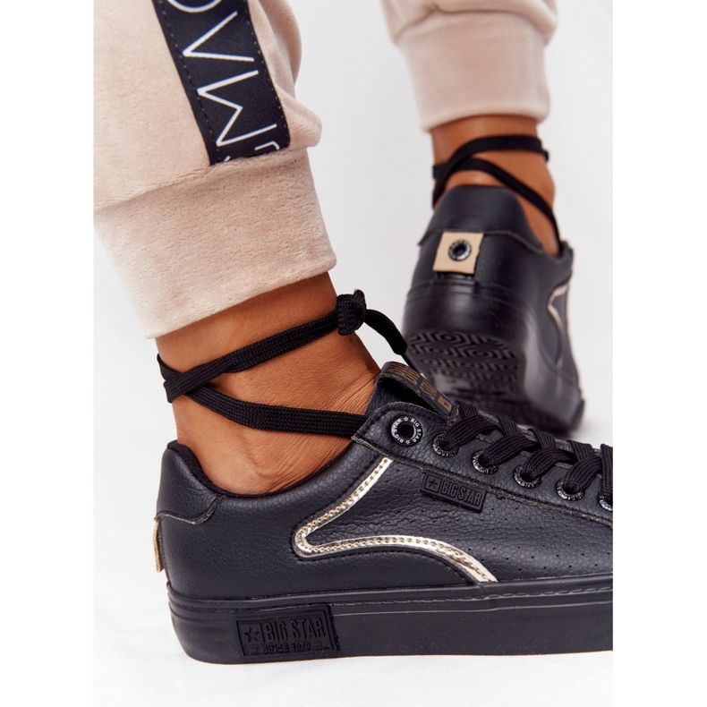 Damen Leder Sneaker Big Star HH274078 Schwarz-Silber 1