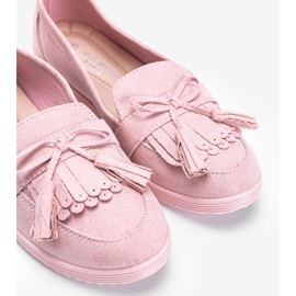 Magdalena rosa Loafer mit Fransen 1