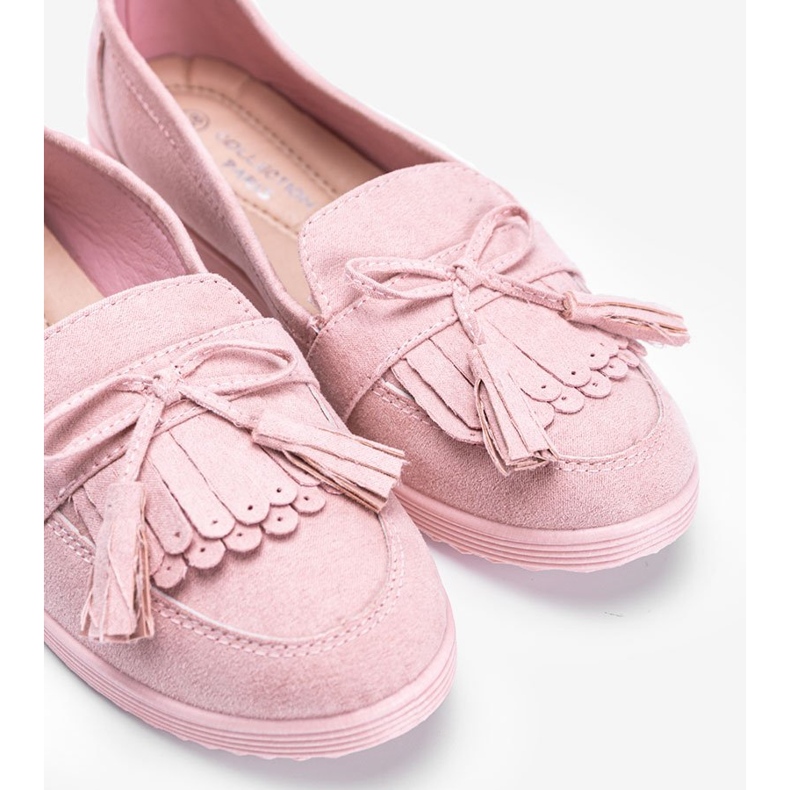 Magdalena rosa Loafer mit Fransen 1