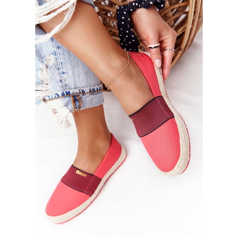 Rote Espadrilles auf geflochtener Sohle Big Star HH274478 2