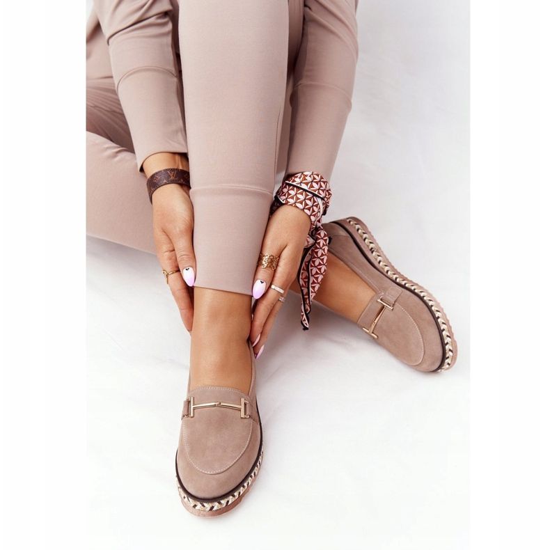 Loafer auf der Plattform Laura Messi 2284 Beige 1