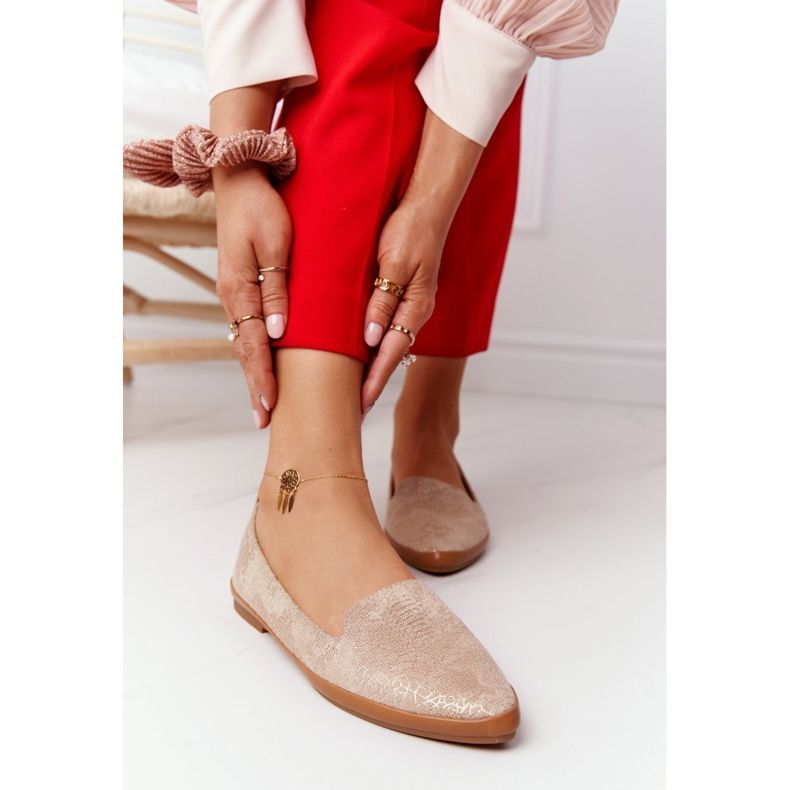 Damen Loafer Sergio Leone MK700 Wildleder Beige golden 1