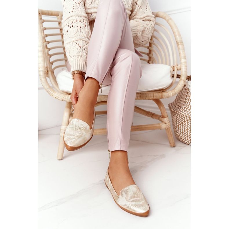 Damen Loafer Sergio Leone MK700 Gold beige grün golden 2