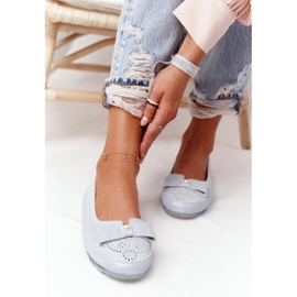 Rio Flore umweltfreundliche blaue Ballerinas aus Leder 1