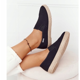 Schwarze Espadrilles auf geflochtener Sohle Big Star DD274017 2