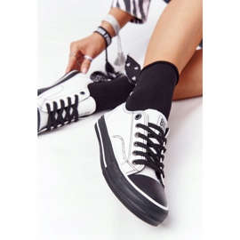 Damen Leder Sneakers Big Star HH274147 Weiß und Schwarz 2