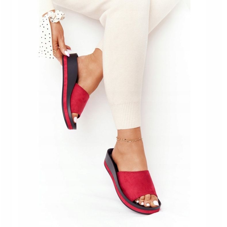 Hausschuhe mit Keilabsatz Vinceza 21-17113 Rot schwarz 1