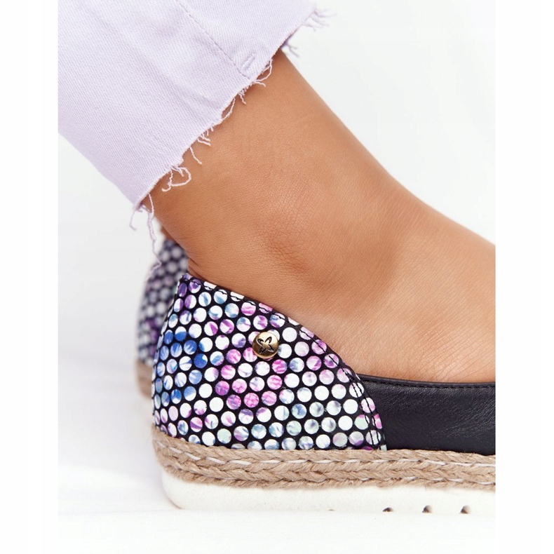 Maciejka 05056-01 Schwarze Lederballerinas mehrfarbig 1