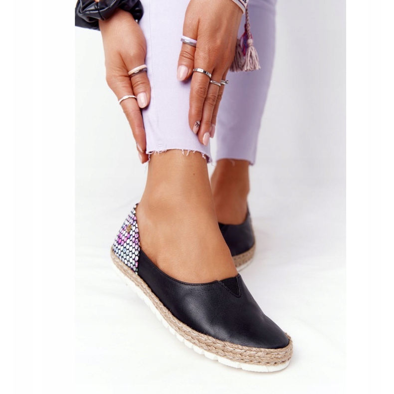 Maciejka 05056-01 Schwarze Lederballerinas mehrfarbig 2