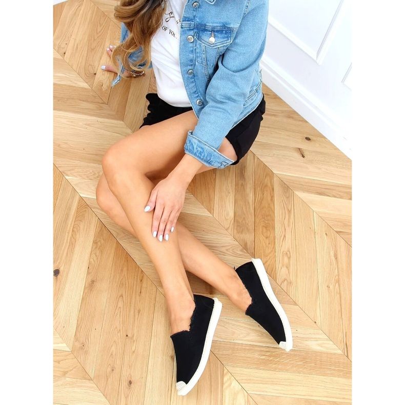 Schwarze Damen Espadrilles 7105 Black 2