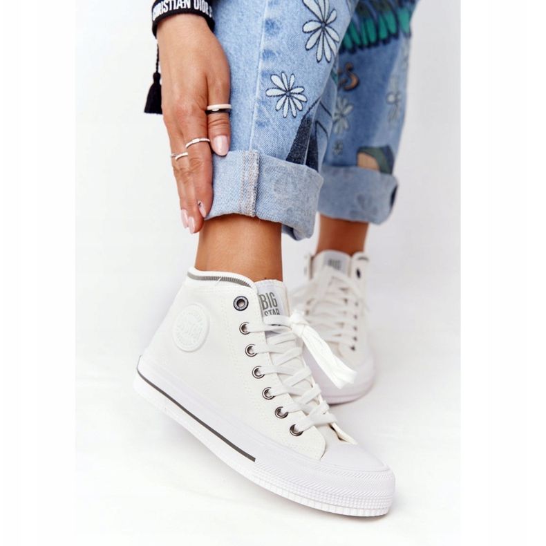 Hohe Sneakers für Damen Big Star HH274149 Weiß 2