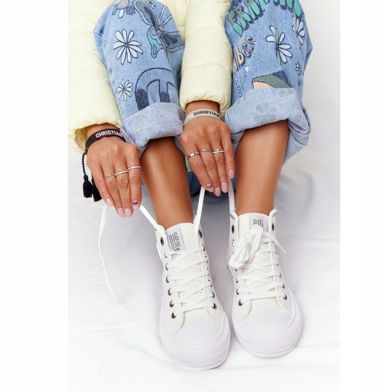 Hohe Sneakers für Damen Big Star HH274149 Weiß 1