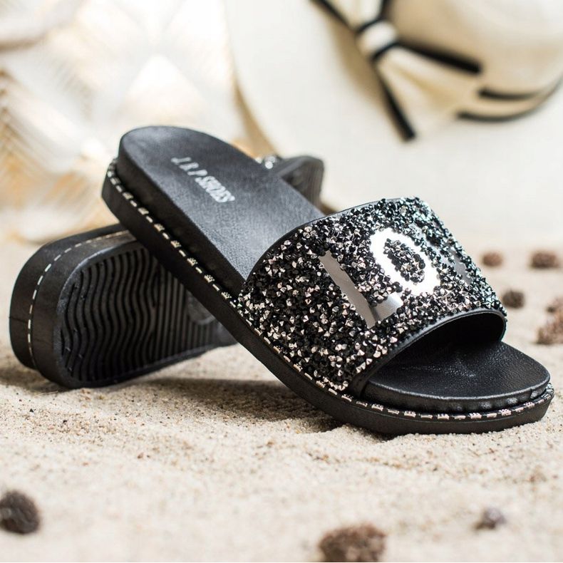 SHELOVET Liebe Plateauschuhe schwarz silber- 1