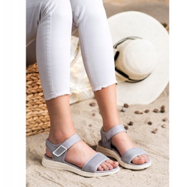 Evento Bequeme Sandalen mit Klettverschluss 20SD88-2022 grau 1