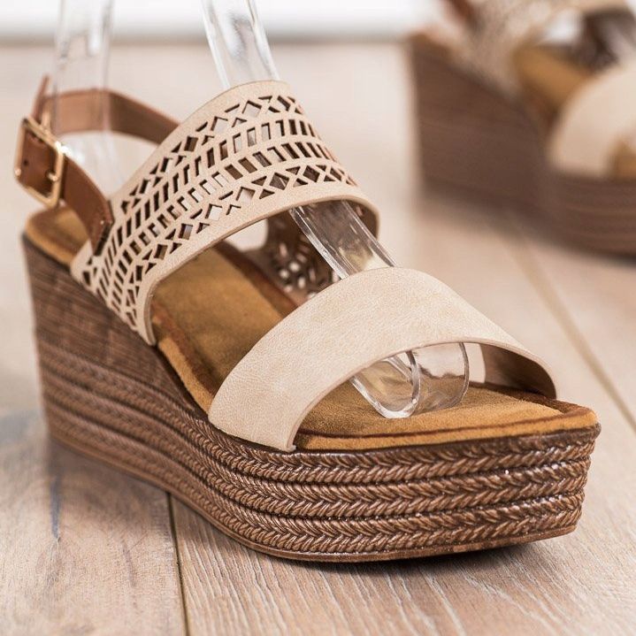 S. BARSKI Beige Sandalen Na Koturnie S.BARSKI braun 1