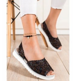 SHELOVET Bequeme Ledersandalen schwarz mehrfarbig 1