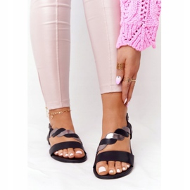 Ledersandalen Vinceza 21-17117 Schwarz und Silber silber- 2