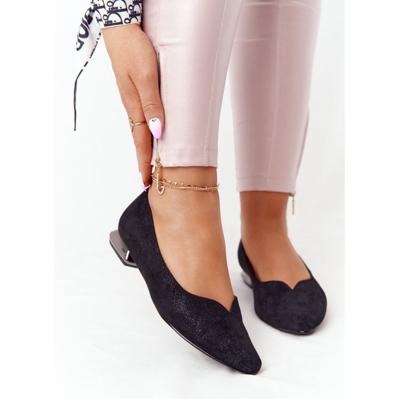 Ballerinas mit silbernem Absatz Vinceza 21-10601 Schwarz mehrfarbig 2