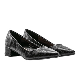 BM Schwarze Pumps mit Schlangenledermotiv in Hallie 1