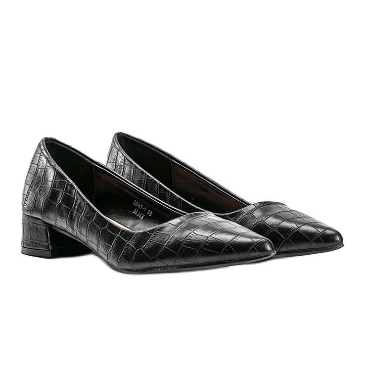 BM Schwarze Pumps mit Schlangenledermotiv in Hallie 1