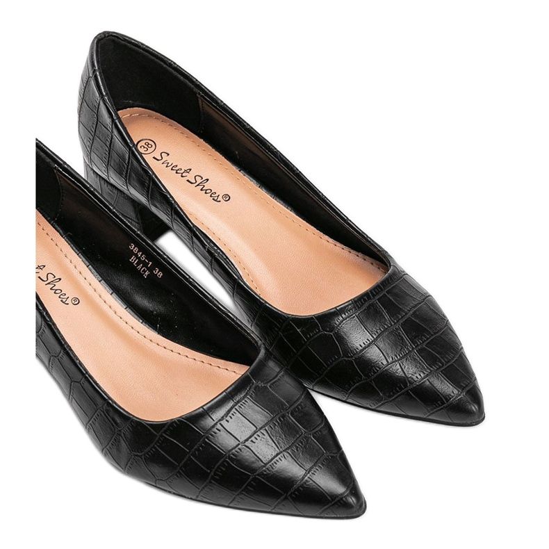 BM Schwarze Pumps mit Schlangenledermotiv in Hallie 2