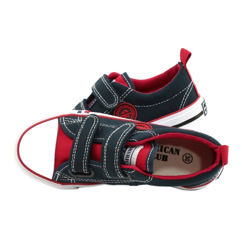 Amerikanische Kinder American Club LH62 Marineblaue Turnschuhe rot 4