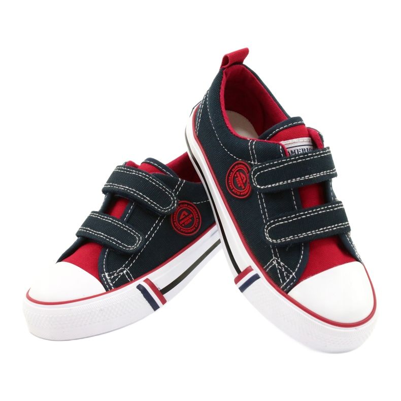 Amerikanische Kinder American Club LH62 Marineblaue Turnschuhe rot navy blau 3