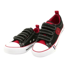 American Kinder Sneaker mit Klettverschluss American Club LH61 Schwarz-Rot 1