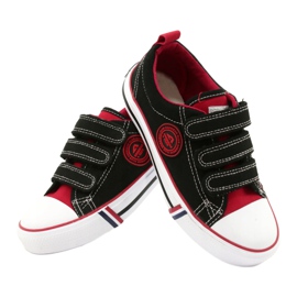 American Kinder Sneaker mit Klettverschluss American Club LH61 Schwarz-Rot 3