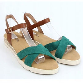 Grüne Damensandalen 1031-15 Grün braun 1