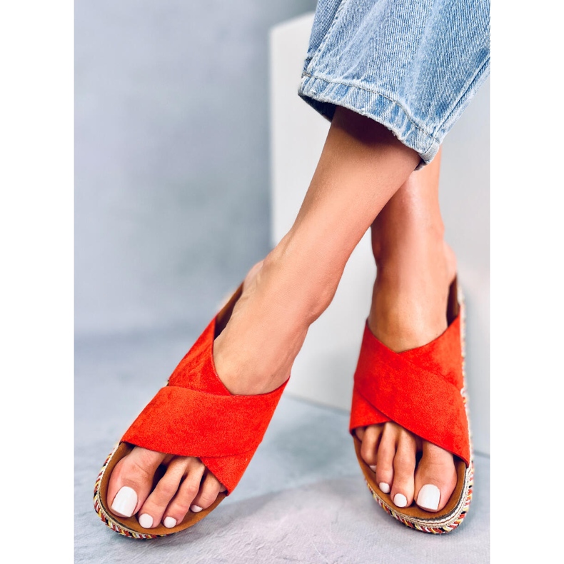 Orange Kork Hausschuhe LS016 Orange 1