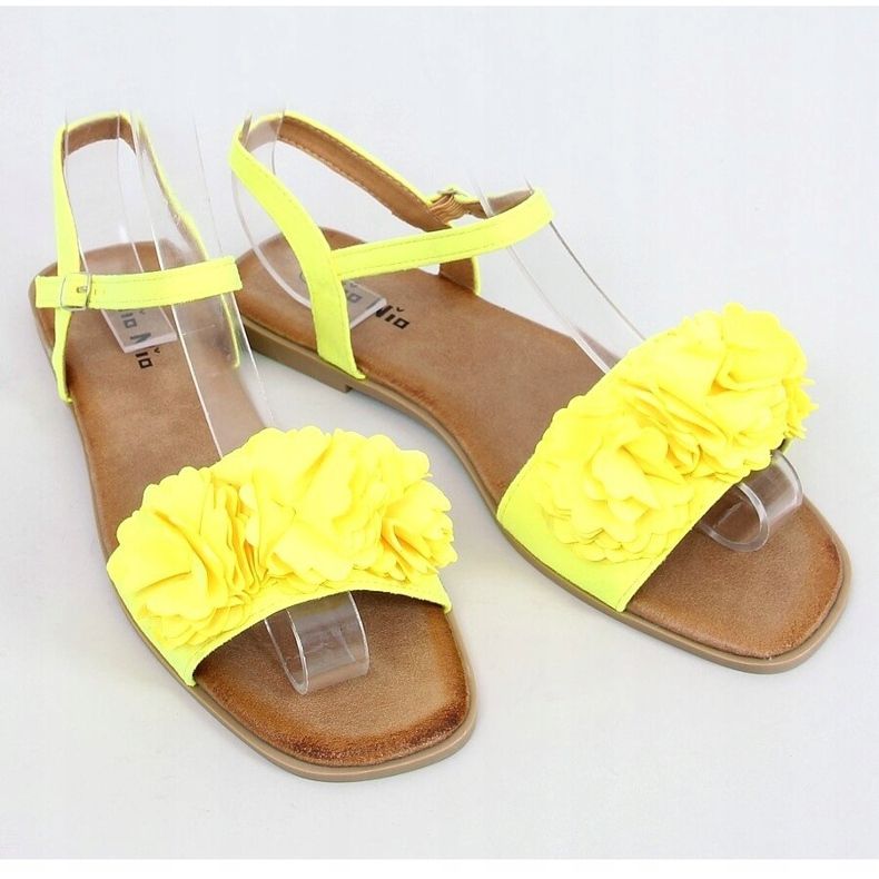 Gelbe Sandalen für Damen mit Blumen PA-370 Yellow 1