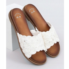 Weiße Hausschuhe für Damen H006 Blanco 1